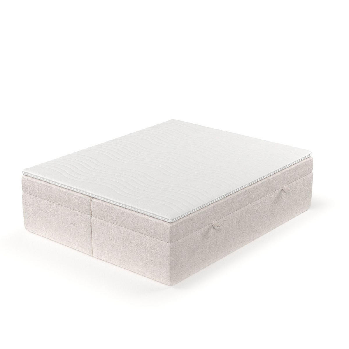 BOXBETT Lennon Beige 140/200 cm im Webstoff - Beige/Schwarz, Holz/Holzwerkstoff (140/200cm) - Maison de Reve