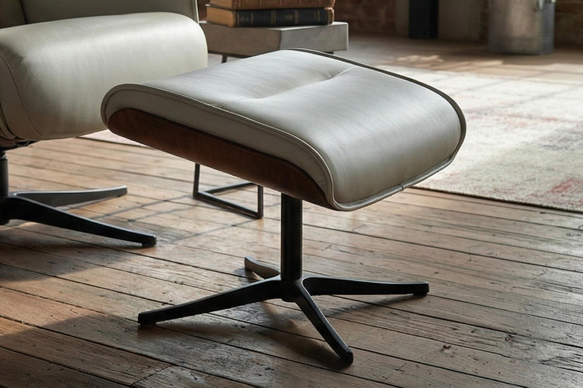 RELAXSESSEL FERREIRA Grau Leder Relaxfunktion - Schwarz/Grau, Leder/Metall (78/106/84cm) - KAWOLA