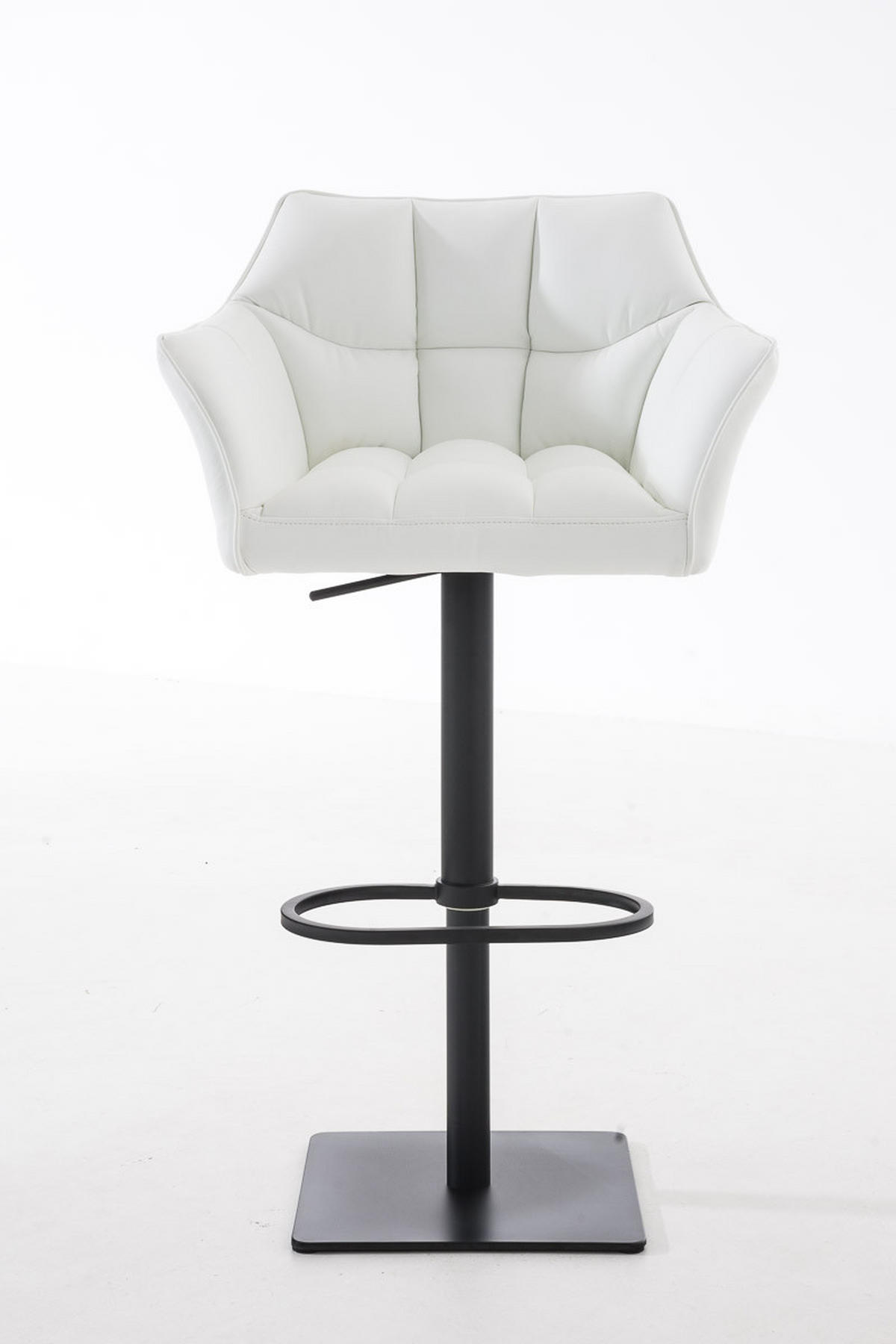 BARHOCKER Lederlook Weiß - Schwarz/Weiß, Textil/Metall (64/88/45cm) - CLP