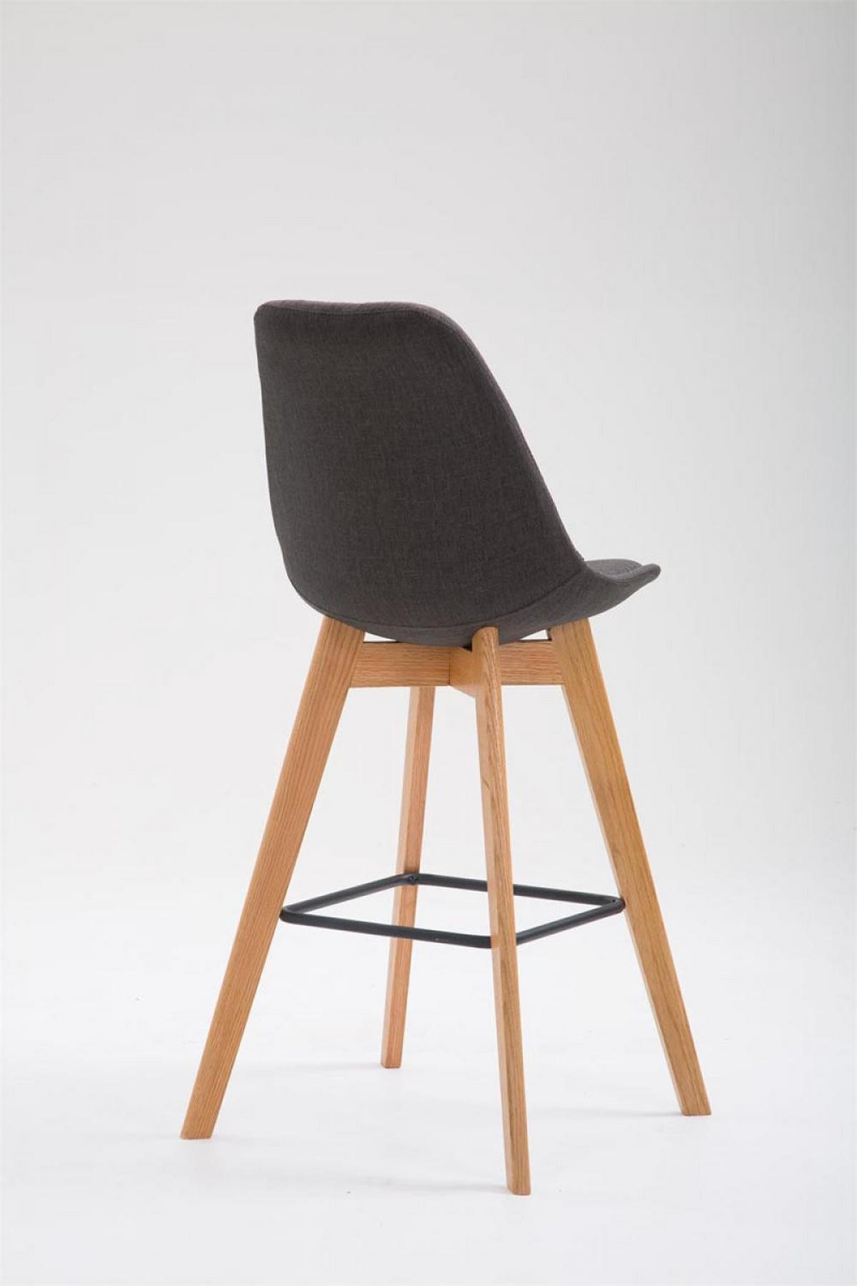 BARHOCKER Stoff dunkelgrau - Eukalyptusholzfarben/Dunkelgrau, Holz/Textil (48/112/56cm) - CLP