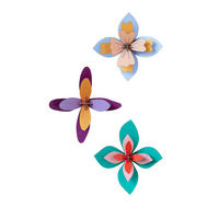 WANDDEKO 3D-Blume 5/18 cm - Multicolor, Wellpappe (5/18/17cm) - KUNSTLOFT