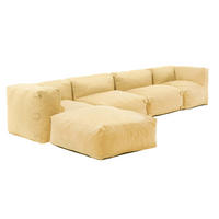 GARTENSOFA mit 5 Sitzplätzen, Hellgelb - Gelb, Textil - Oviala