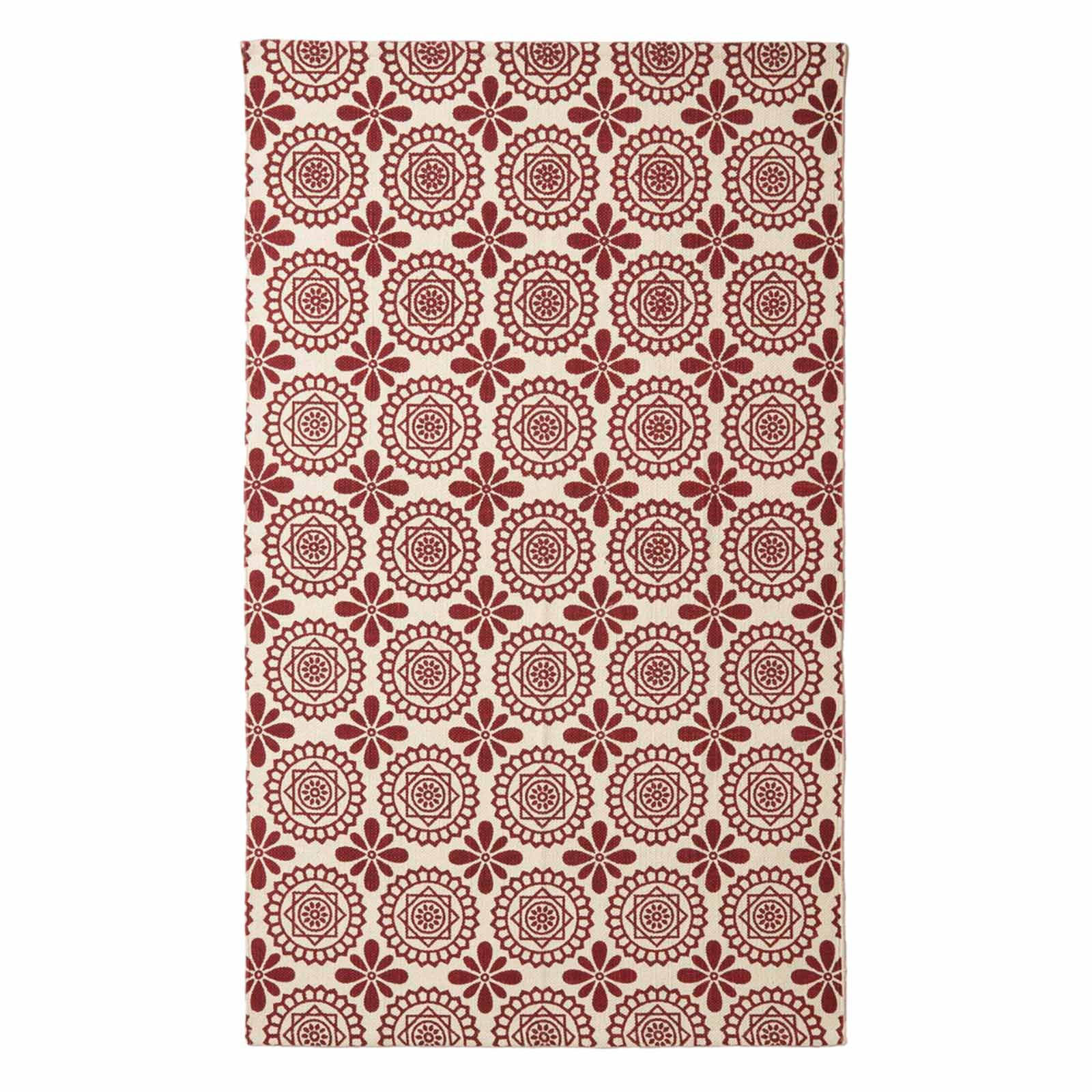 Homescapes Baumwollteppich Rot 160x230 cm