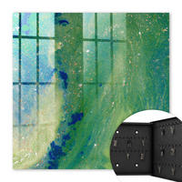 SCHLÜSSELBOX Schwarz 30x30 cm- Türöffnung nach rechts - Abstrakte Natur - Grün, Metall (30/30/5cm) - TULUP