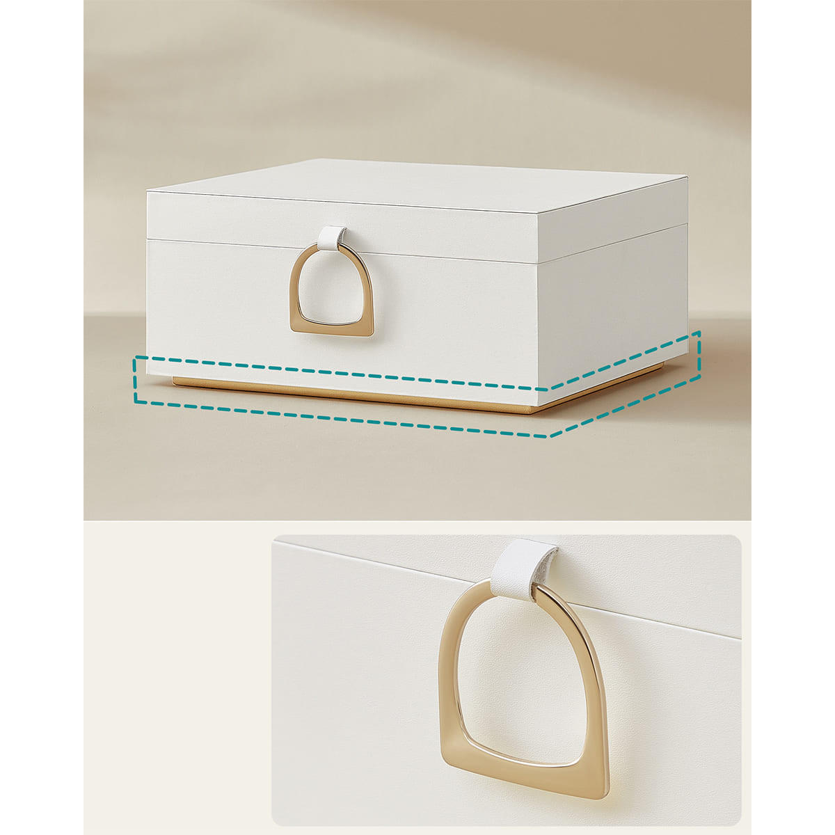 SCHMUCKKÄSTCHEN Weiß - H15,5 cm - Weiß, Holzwerkstoff (22/15.5/25.5cm) - Calicosy