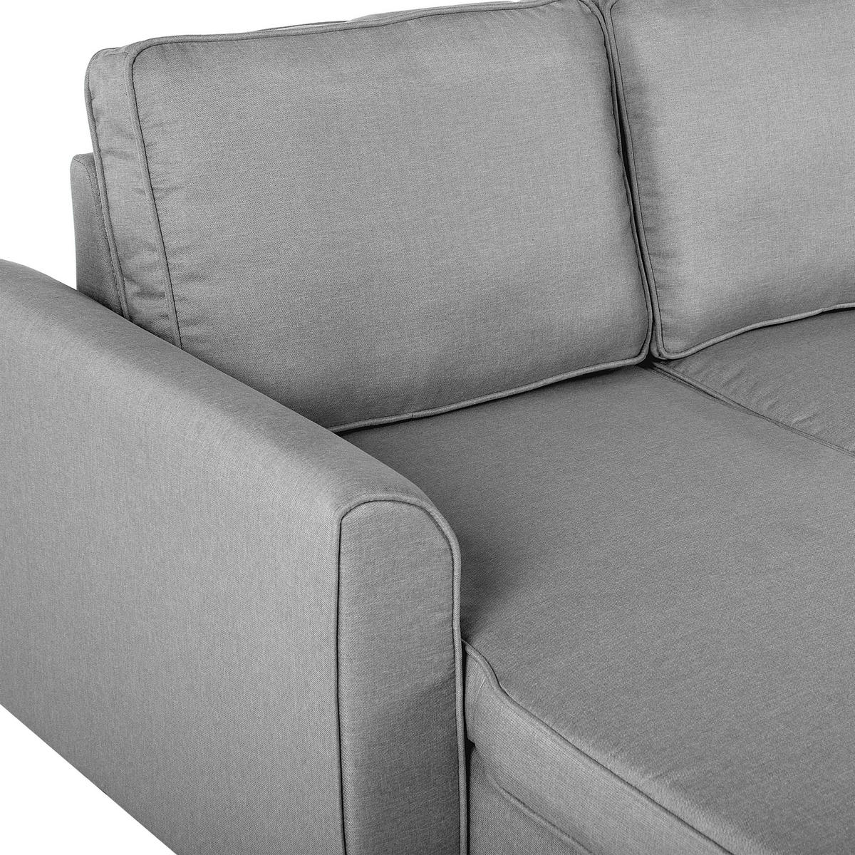 ECKSOFA Polsterbezug Hellgrau linksseitig Nesna - Hellgrau, Textil (228/145cm) - Beliani
