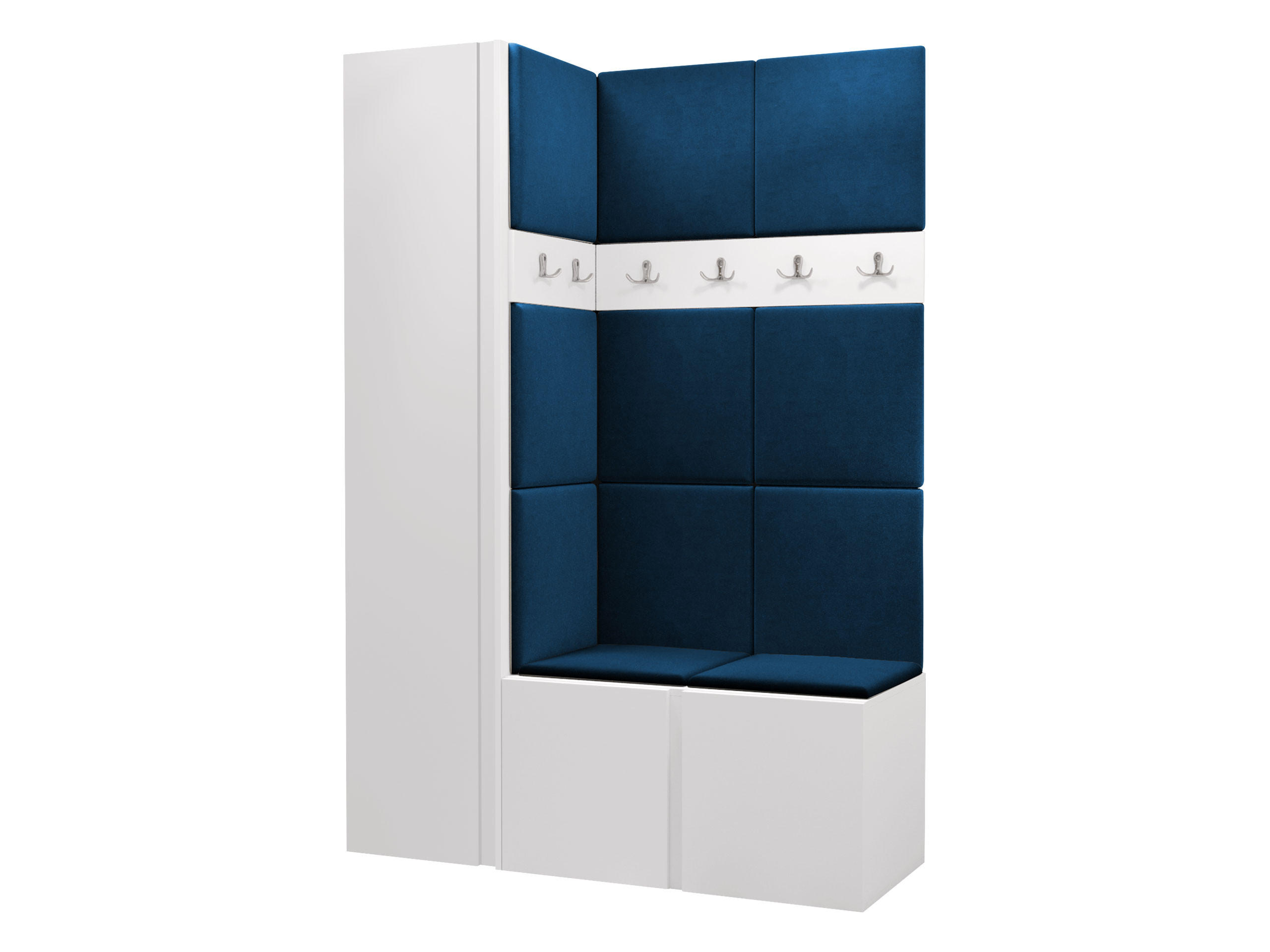 Mirjan24 Garderoben-Set Weiß, Blau 124x186x46 cm