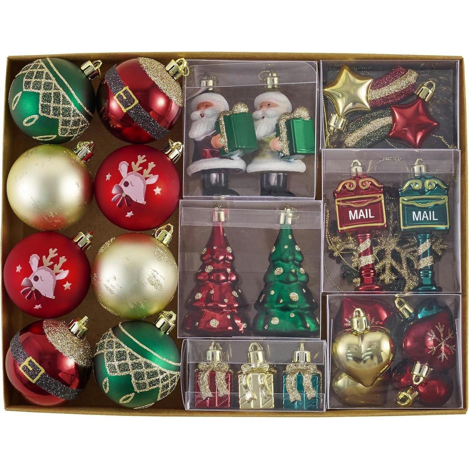 WEIHNACHTSKUGELN 40-teiliges Set Rot Grün Gold - Multicolor, Kunststoff (3.3/3.3/8.5cm)