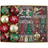 WEIHNACHTSKUGELN 40-teiliges Set Rot Grün Gold - Multicolor, Kunststoff (3.3/3.3/8.5cm)