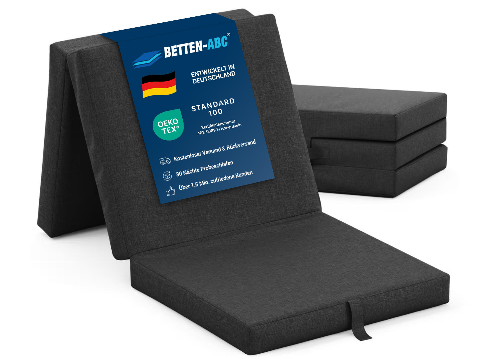 FALTMATRATZE Samba , Farbe: Anthrazit - Anthrazit, Textil (70/190cm) - Sun Garden