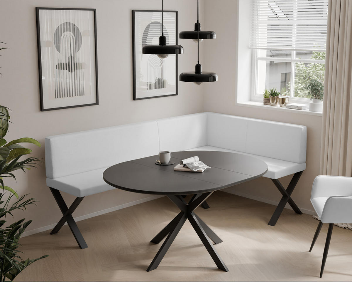 ECKBANK rechts VERO X Kunstleder glatt, 142/196 cm Weiß - Weiß, Kunststoff/Textil (142/196cm) - Idohome