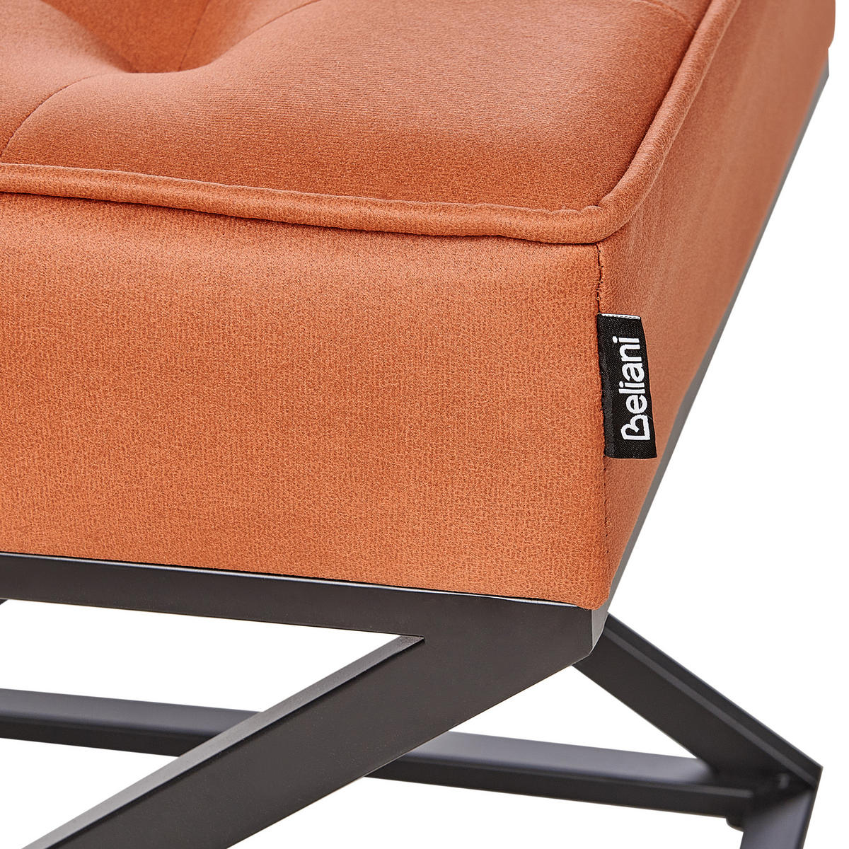 HOCKER Orange Murdo - Schwarz/Orange, Kunststoff (47/43/40cm) - Beliani