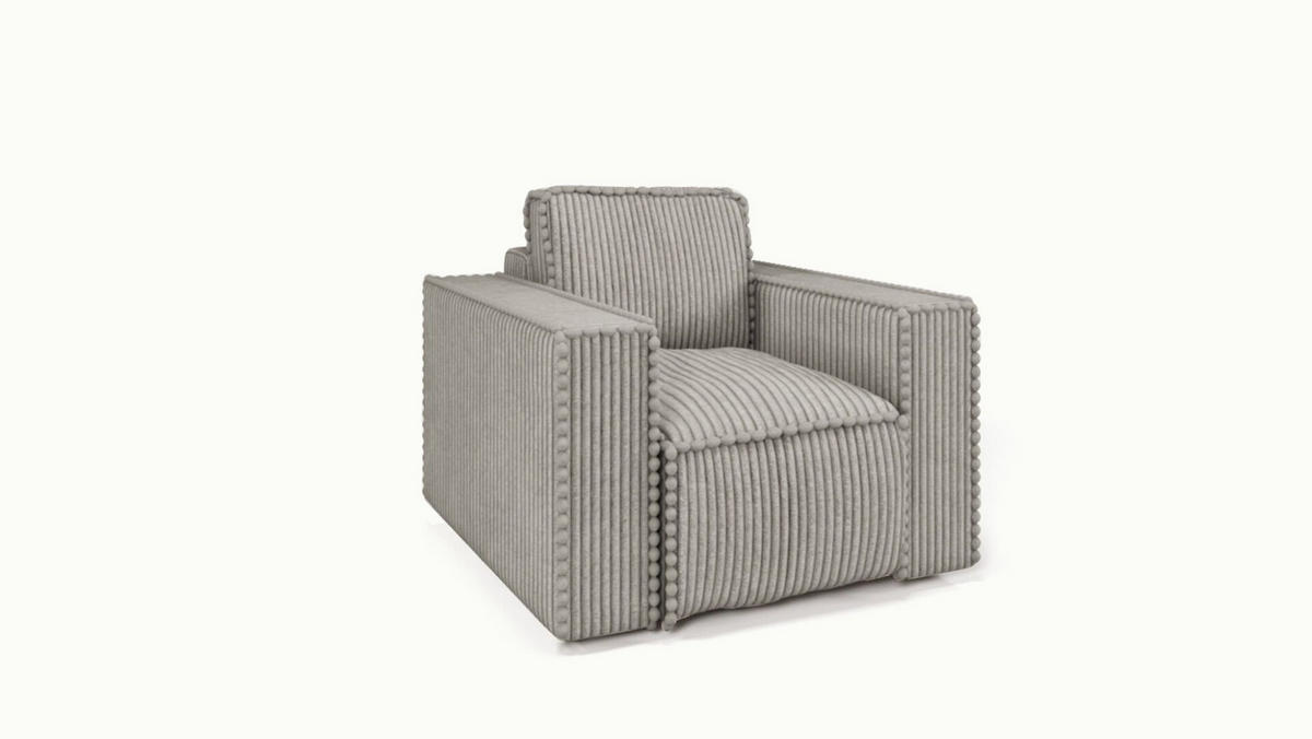 SOFASET Vajana 3-2-1 - Hellgrau, Holzwerkstoff/Textil (240/86/102cm) - Fun Möbel