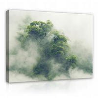LEINWANDBILDER Wald im Nebel Natur 100x70 - Multicolor, Holzwerkstoff (100/70cm) - Wallarena