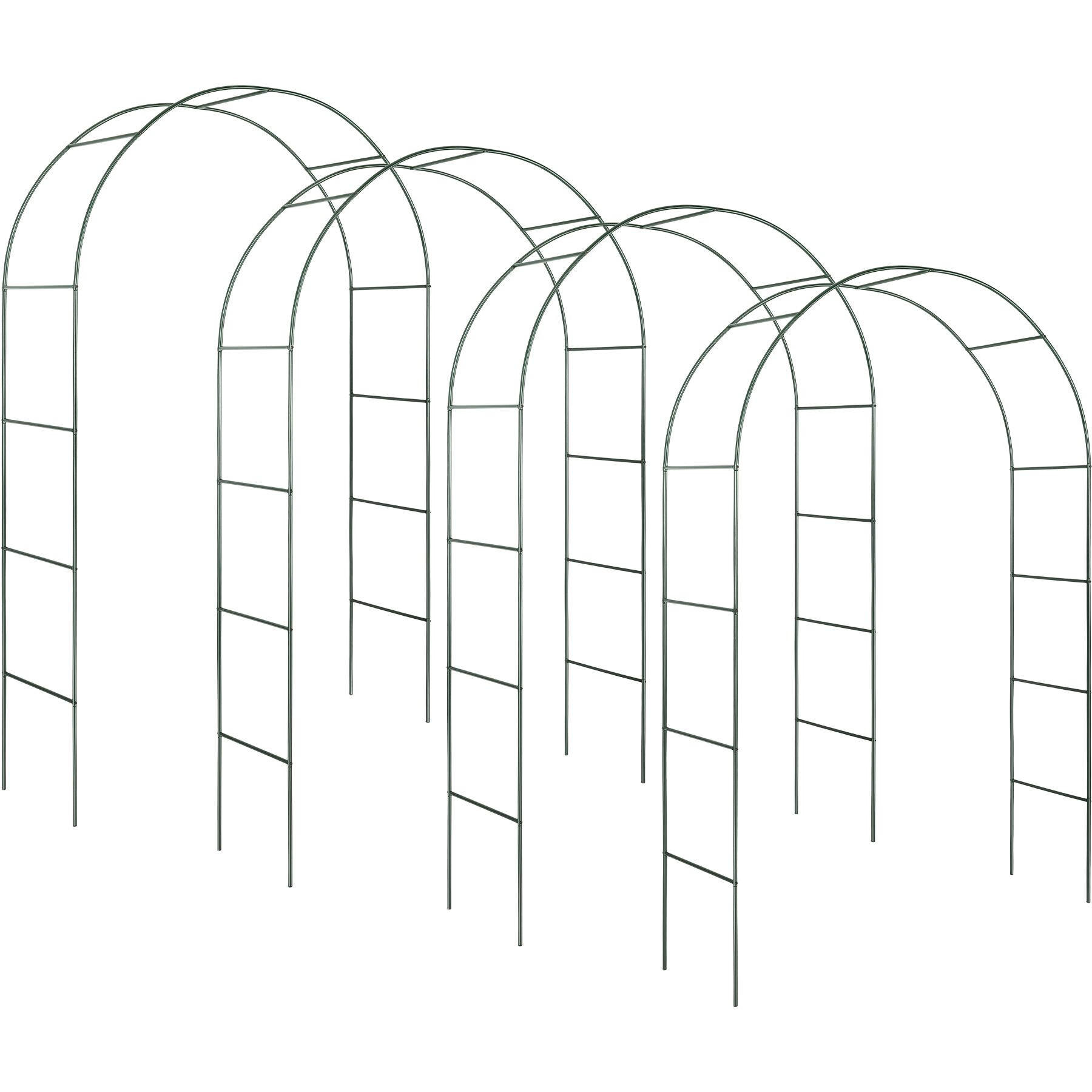 ROSENBOGEN 4er Set, 140 x 40 x 240 cm, grün - Grün, Metall (40/240/140cm) - tectake