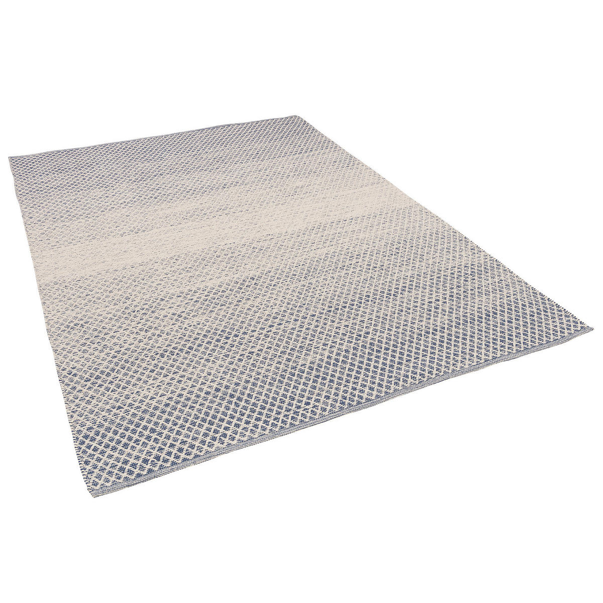 BAUMWOLLE NATUR KELIM TEPPICH SANDY MELIERT - Blau, Textil (70/140cm) - Pergamon