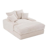 SCHLAFSOFA 137/175 cm in Beige – ohne Montage, mit Cordbezug und 4 Kissen - Beige, Textil (137/63/175cm) - BEAOK