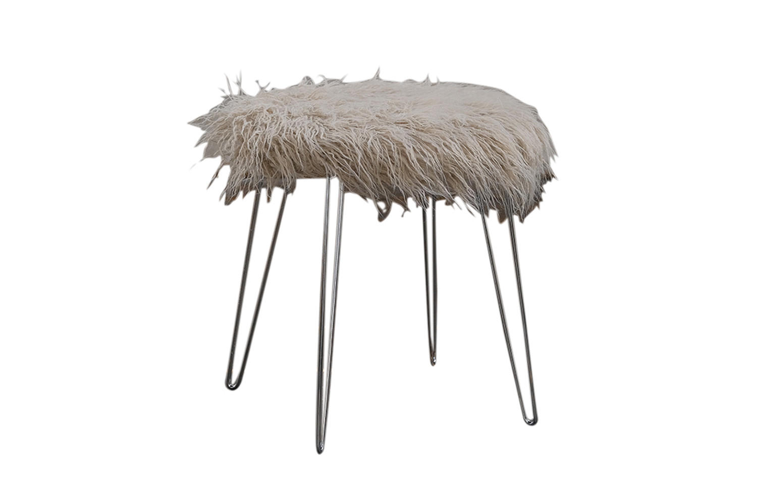 HOCKER SINA Grau - Grau, Fell (43/45/43cm) - KAWOLA