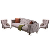 SITZGARNITUR Lizzy Beige Stellvariante:2+1+1 - Beige, Holz (170/80/90cm) - Villa Möbel