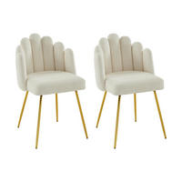 STUHL 2er-Set - Bouclé-Stoff & goldfarbenes Metall - Cremefarben - ALTINAM - Creme, Textil (57/85/55cm) - Pascal Morabito