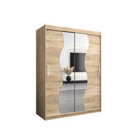 SCHWEBETÜRENSCHRANK 200/150/62 2-türig - Silberfarben/Sonoma Eiche, Holz/Kunststoff (150/200/62cm) - MÖBEL KRYSPOL