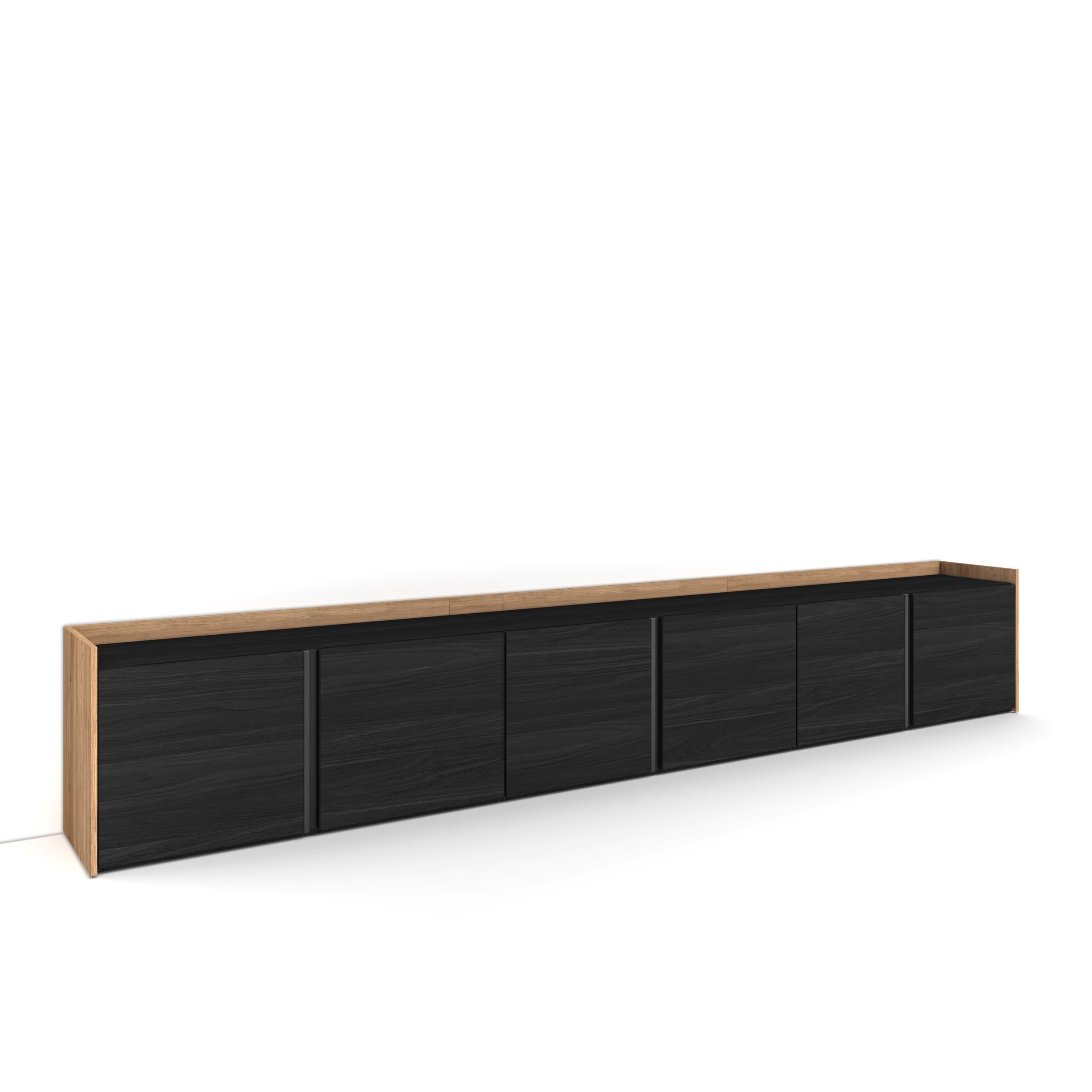 Skraut Home Lowboard, Schwarz 310x50x35 cm