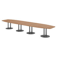 KONFERENZTISCH XXL KT52 130/520/74 cm in Nussbaumfarben/Säule in Graphitfarben - Nussbaumfarben/Graphitfarben, Holzwerkstoff (130/520/74cm) - bümö