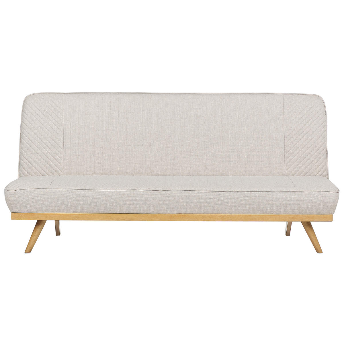 2-SITZER-SCHLAFSOFA beige/hellbraun Kalfafell - Hellbraun/Beige, Textil (192/91/73cm) - Beliani