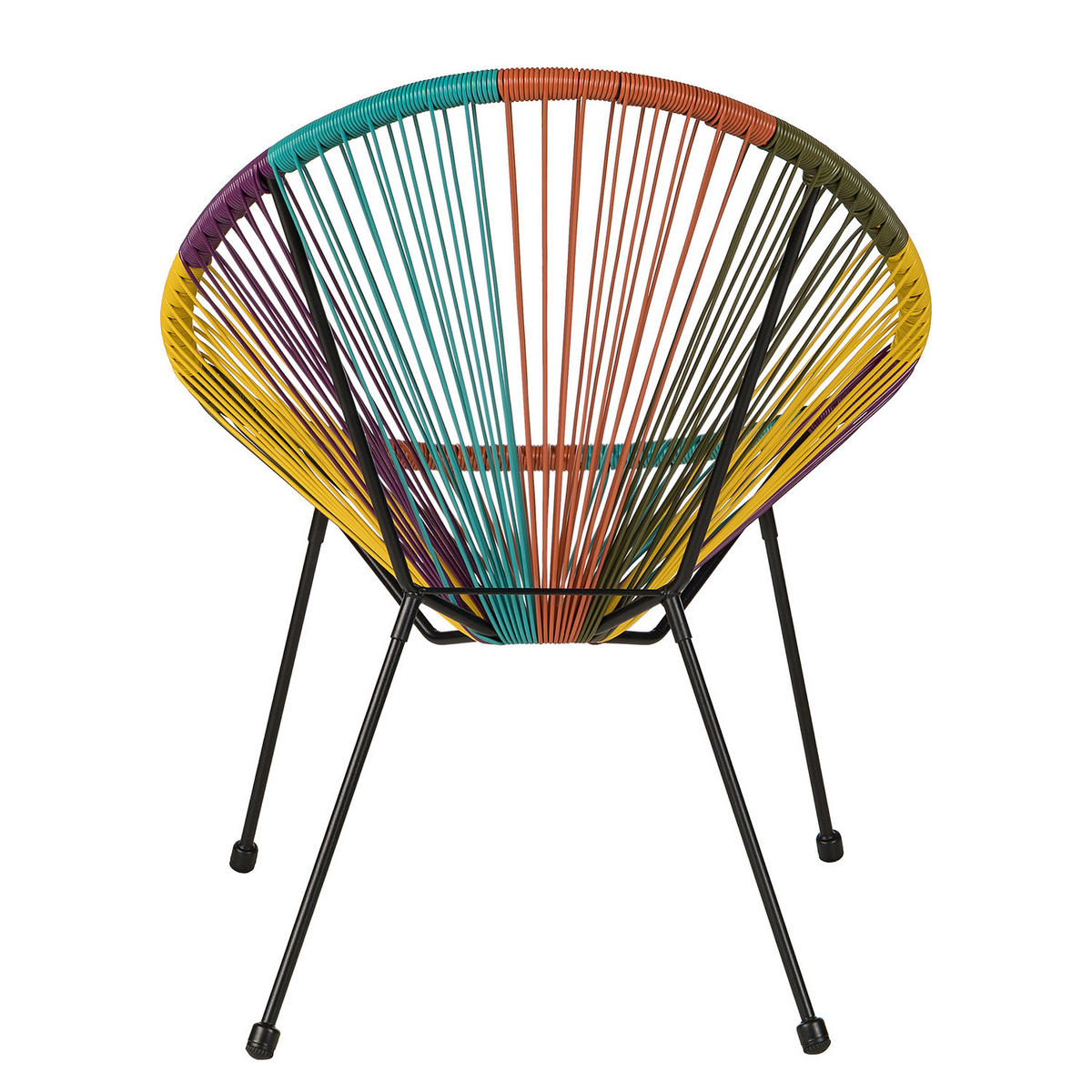 SITZGRUPPE - Stahl / Polyrattan - 3-teilig - Multicolor, Naturmaterialien/Glas - home24