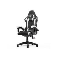 GAMING-STUHL ergonomisch, verstellbare Rückenlehne, Kissen – Schwarz/Weiß - Weiß, Leder (59/120/56cm) - Rattantree