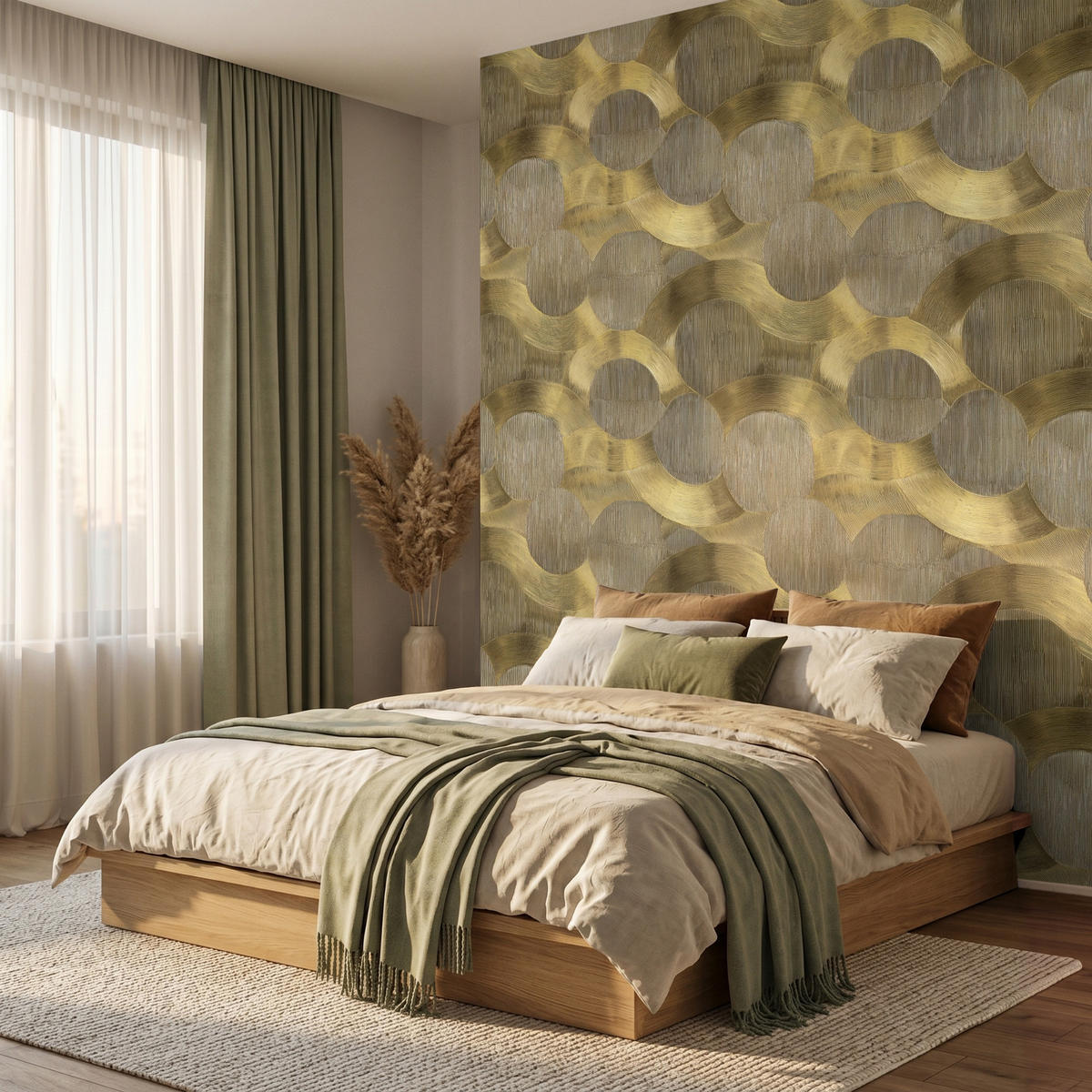 TAPETE - Modern - Geometrisch - Gold - 260x300 cm - Goldfarben, Papier (260/300cm) - OnlyWow