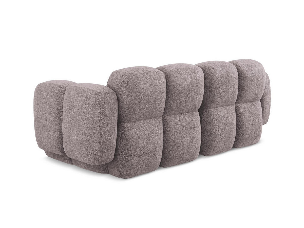 2-SITZER SOFA Chenille Stoff Violett - Flieder/Schwarz, Holzwerkstoff/Kunststoff (210/72/115cm) - Makamii