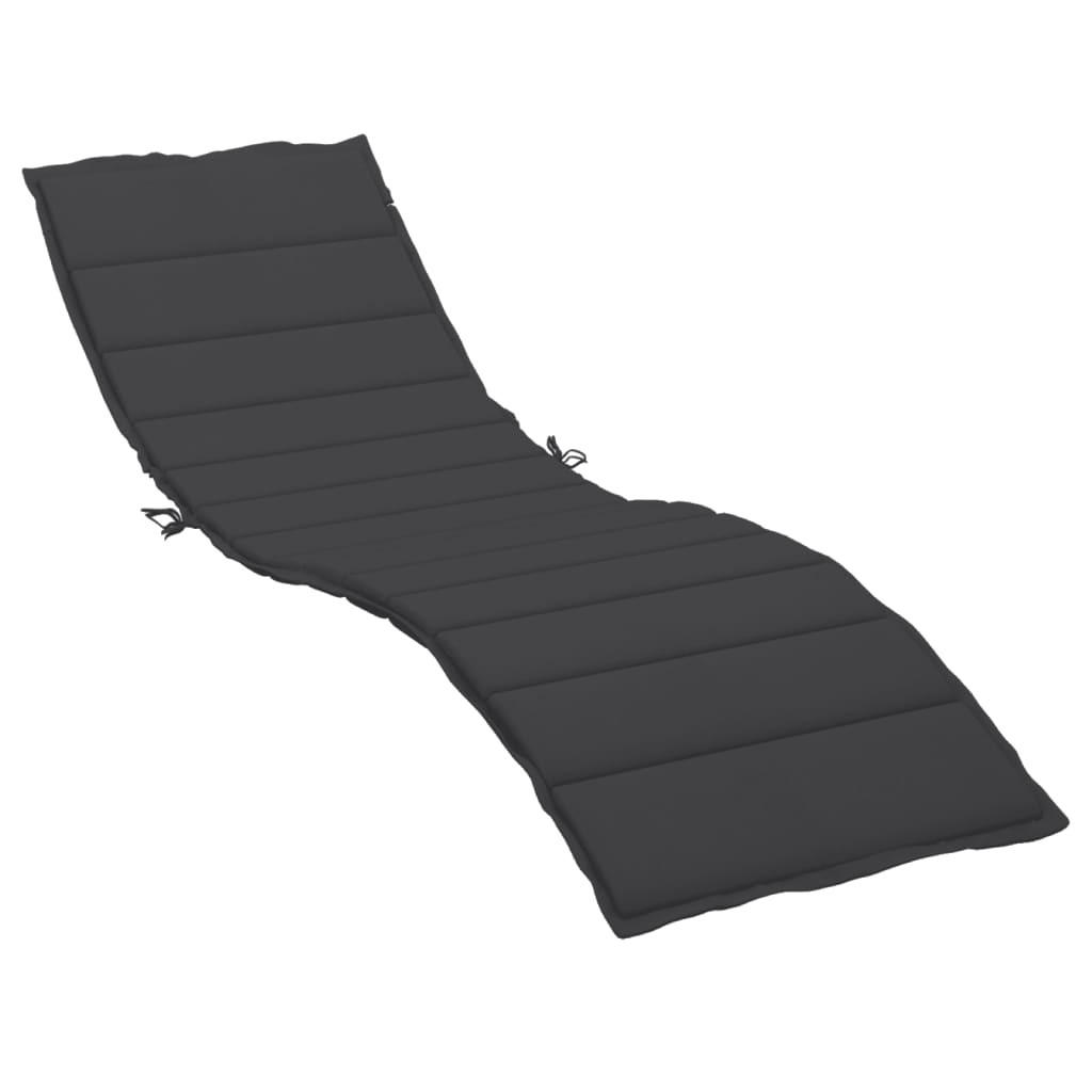 SONNENLIEGEN-AUFLAGE Schwarz 200/70/3 Cm Oxford-Gewebe - Schwarz, Textil (70/3/200cm) - vidaXL