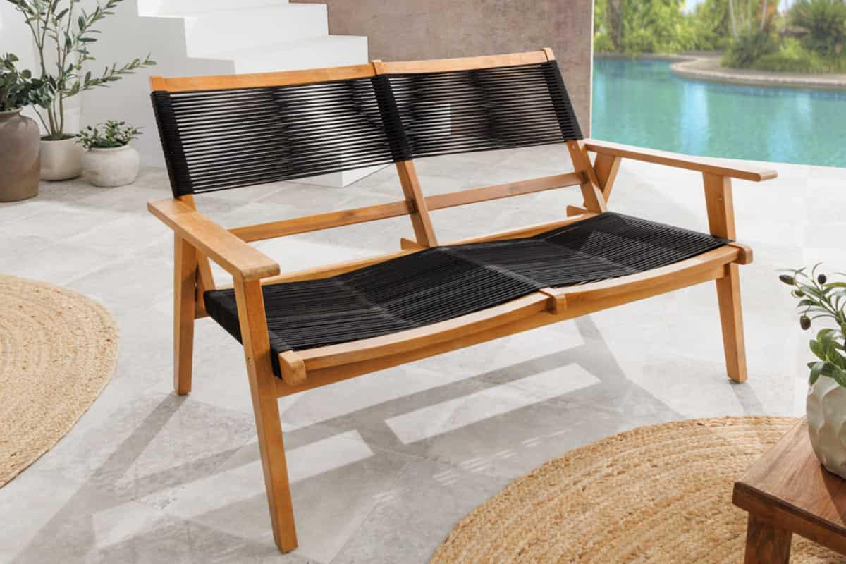 GARTENBANK BALI ROPE Akazie Anthrazit 120cm - Braun/Grau, Holz/Kunststoff (120/84/70cm) - riess-ambiente