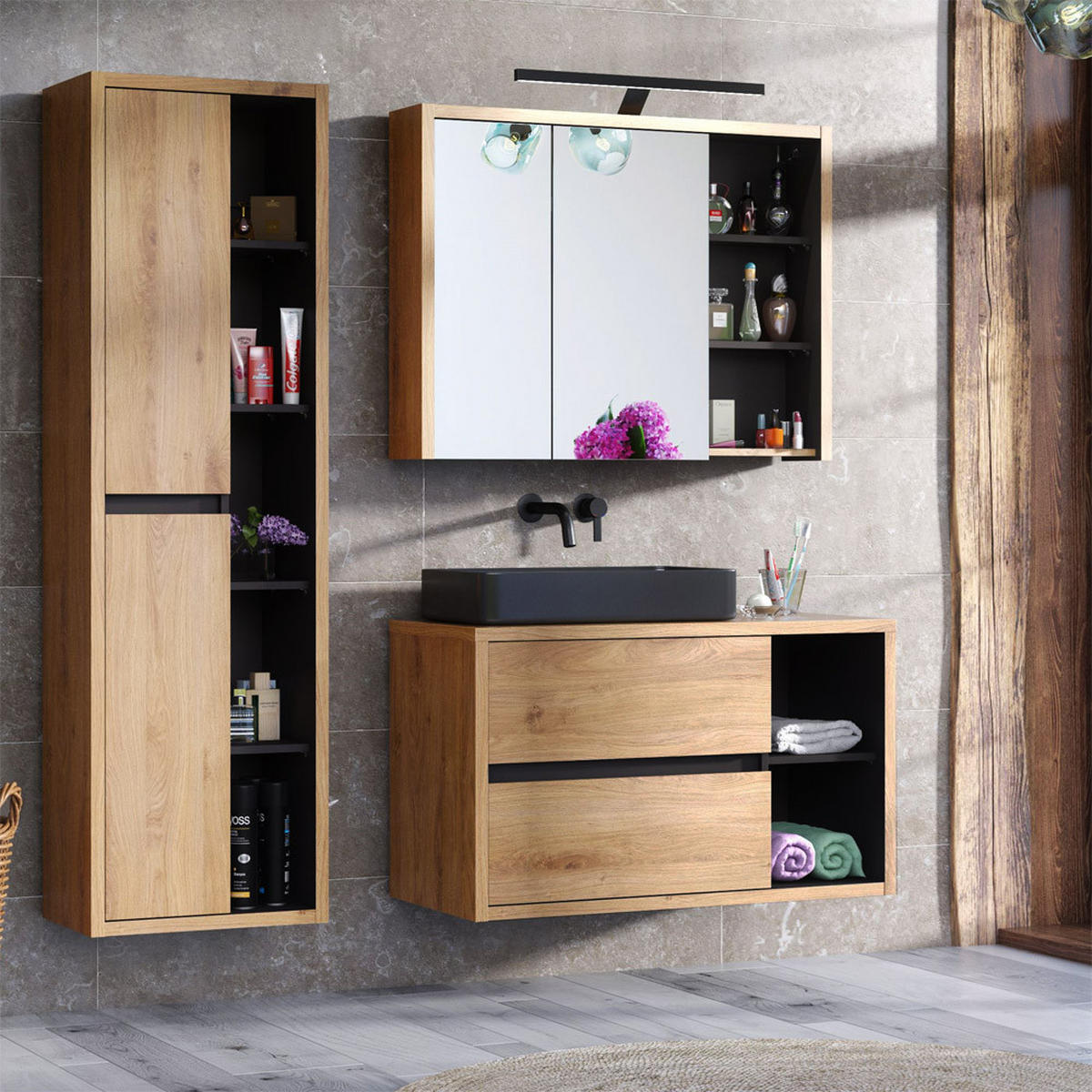 WASCHTISCH Danzig-56 - Braun, Holzwerkstoff (100/60/46cm) - Lomado