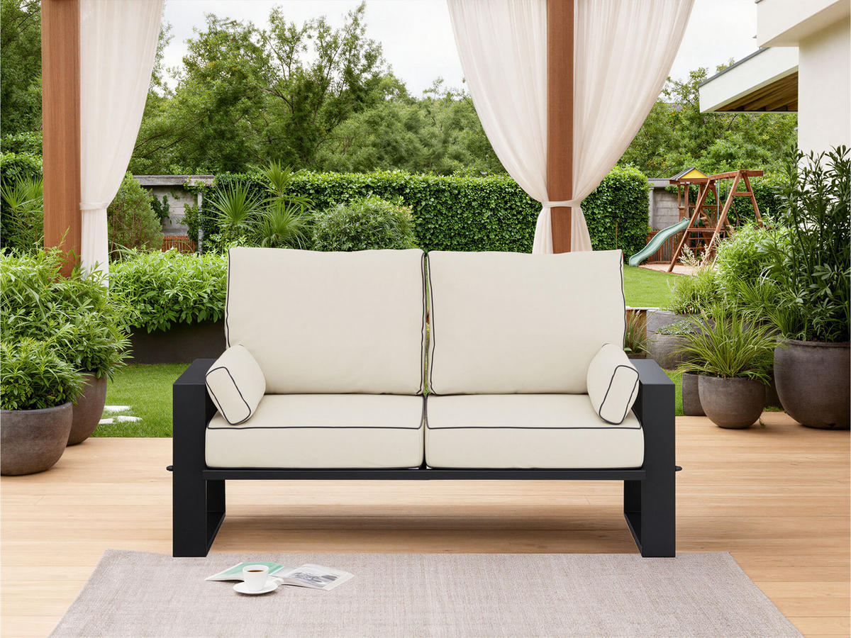 LOUNGESOFA Elba 2 Sitzer - Beige - Beige, Textil (150/90/87cm) - MKS