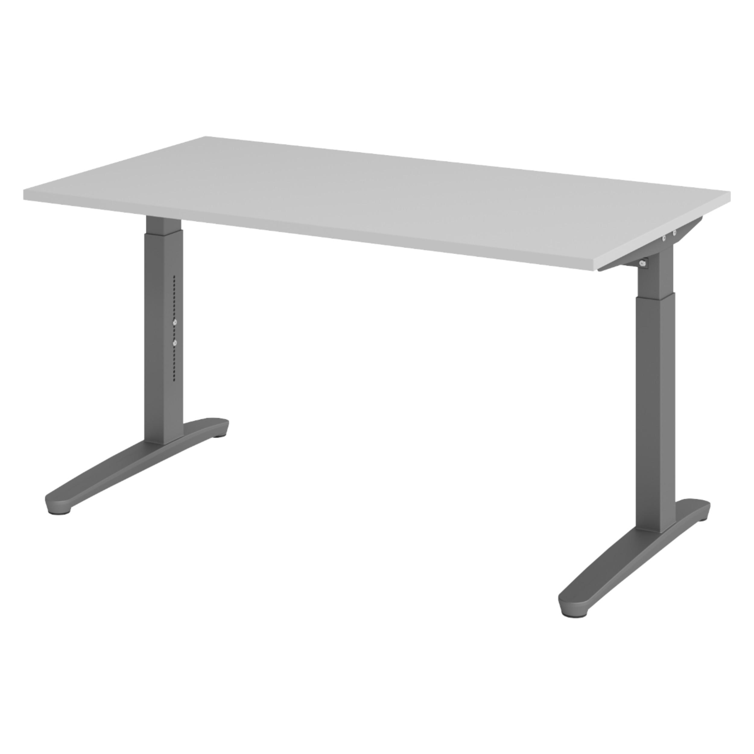 bümö Schreibtisch Grau, Graphit 140x74x80 cm