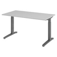 SCHREIBTISCH Serie-XB 80/140/74 cm in Grau/Graphitfarben - Graphitfarben/Grau, Holzwerkstoff (80/140/74cm) - bümö