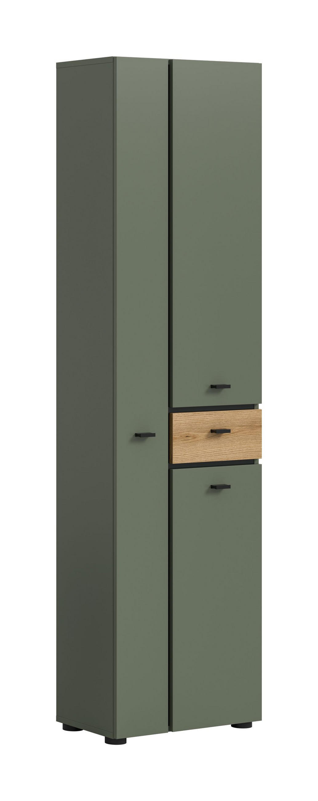 HOCHSCHRANK Aqua Sage Green 51/30/191 cm - Grün, Holzwerkstoff (51/191/30cm) - Xonox
