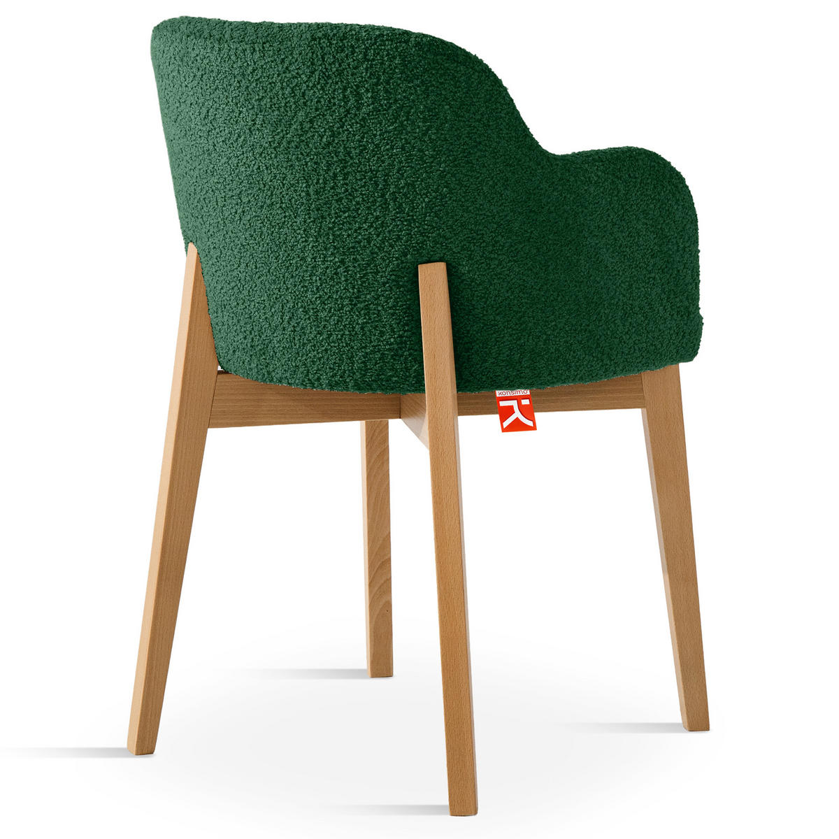 POLSTERSTUHL LONIS Esszimmerstühle 2er Set - Dunkelgrün/Eichefarben, Holz/Textil (55/82/54cm) - KONSIMO®