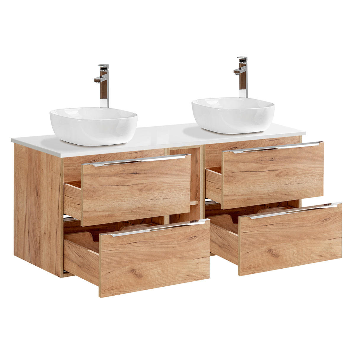 DOPPELWASCHTISCH 140.4cm April Holz - Braun, Holzwerkstoff (140.4/59/46cm) - Petits-meubles