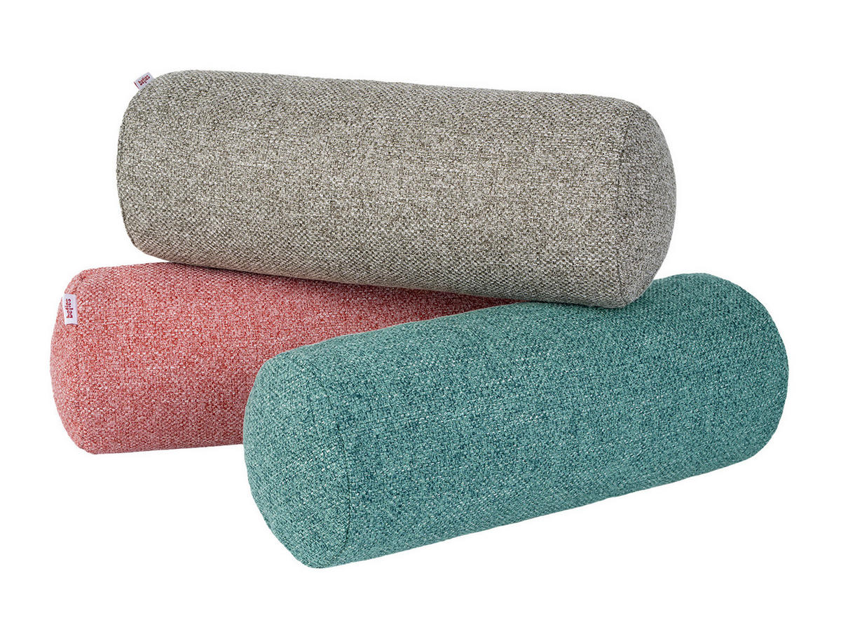 NACKENROLLENHÜLLE Bouclé ocean-petrol 40/15 cm - Petrol, Textil (15/40cm) - beties Heimtextil