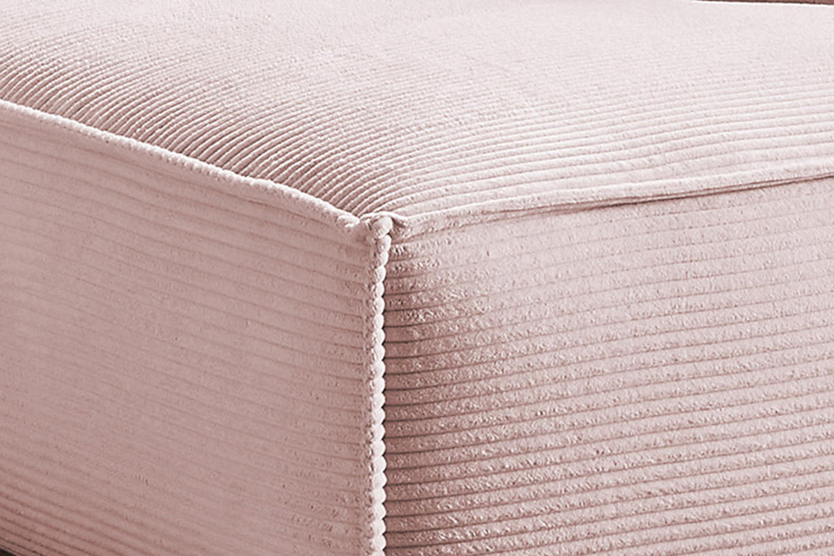 ECKSOFA SAMU Pink Cord - Pink/Schwarz, Textil (254/224cm) - KAWOLA