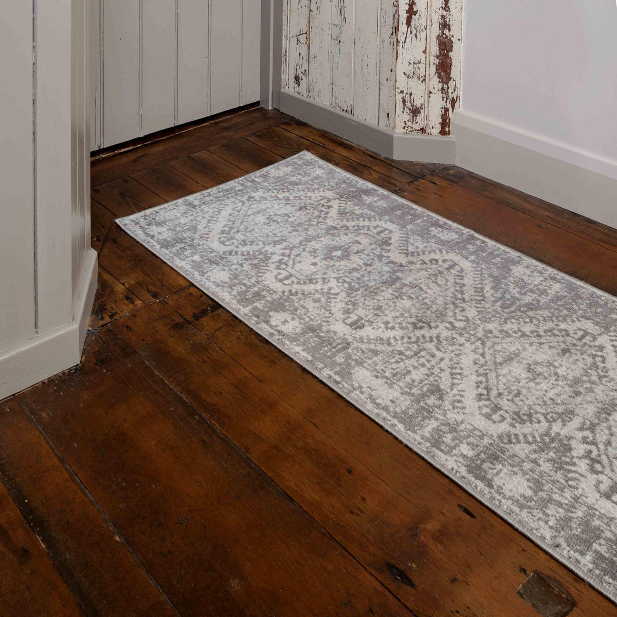 VINTAGE-TEPPICH Sophia Grau - Grau, Textil (120/170cm) - Kukoon Rugs