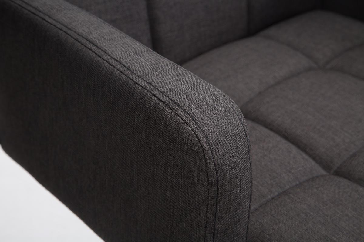 BARHOCKER Sutun Stoff Dunkelgrau Silber - Dunkelgrau, Textil/Metall (60/93/56cm) - DELUKE