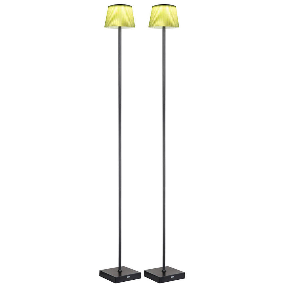 STEHLEUCHTE LED Metall schwarz, Touchdimmer 2er Set - Schwarz, Metall (14/14/120cm) - Globo Lighting
