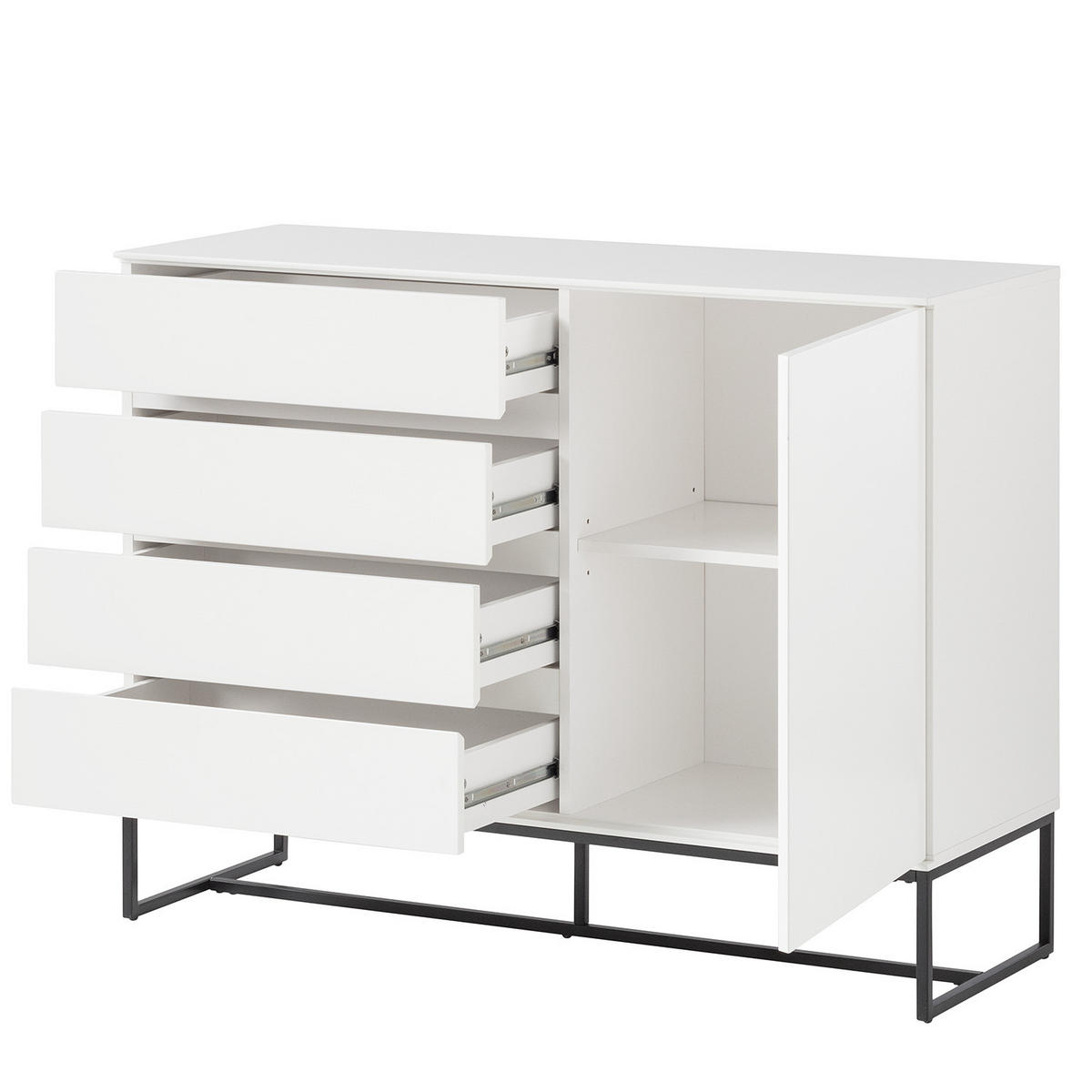 KOMMODE - Weiß, Holzwerkstoff (115/86/40cm) - home24