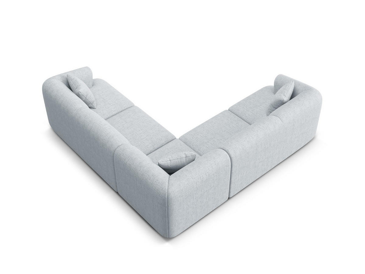 SYMMETRISCHES-MODULARES-ECKSOFA Campi aus strukturiertem Stoff hellgrau 6 Sitzplätze - Hellgrau, Textil (255/255cm) - Cosmopolitan Design