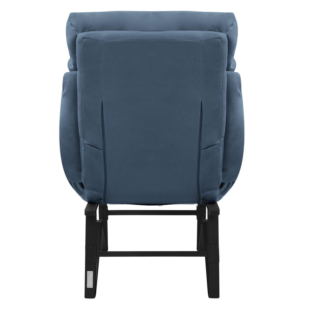 RELAXSESSEL Blau Leinenbezug verstellbar mit Armlehnen und Fußablage - Blau/Schwarz, Textil/Metall (85/102/82cm) - ML-DESIGN