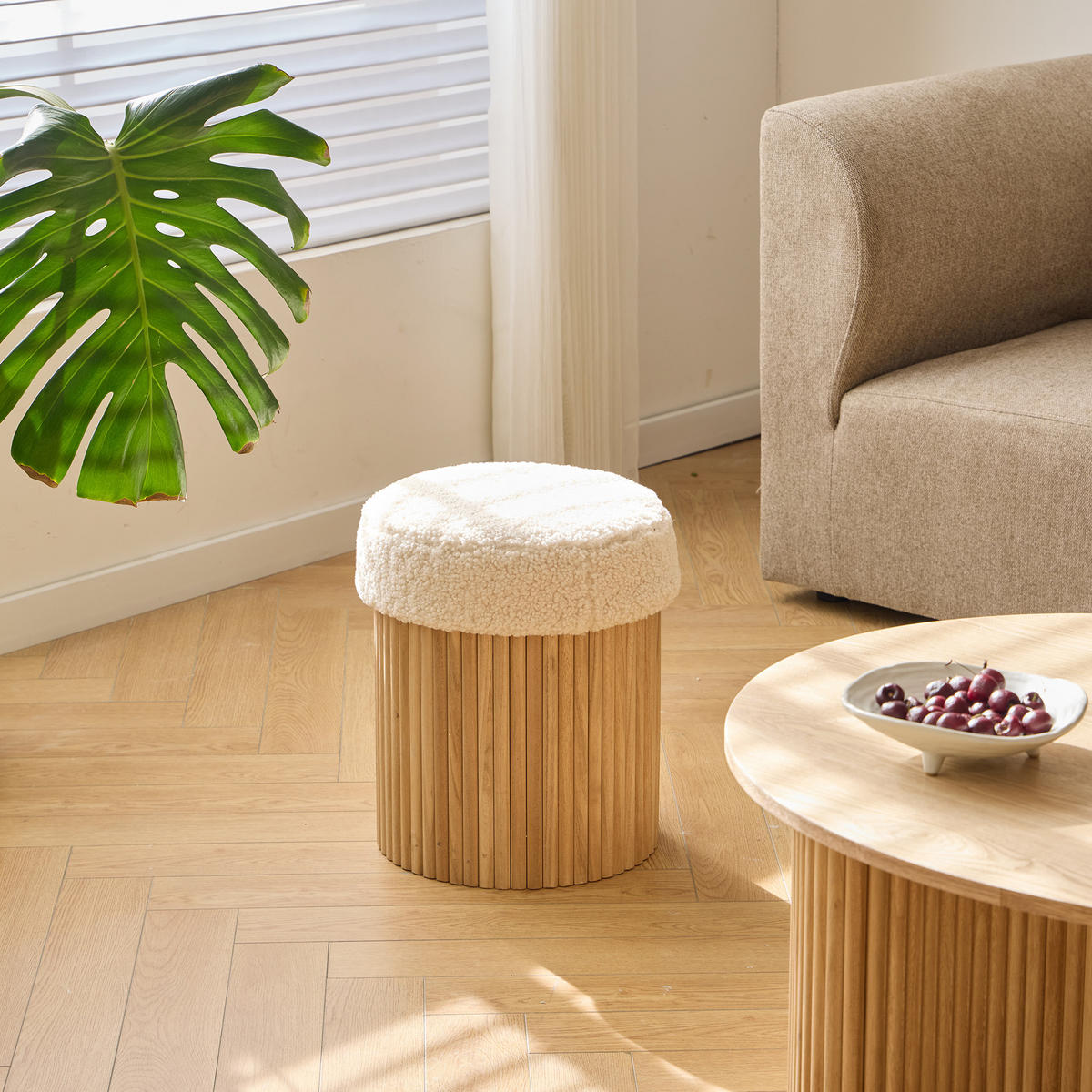 COUCHTISCH Rund Braun 90 x 73 x 44 cm - Braun, Holz (73/90/44cm) - Nordlys